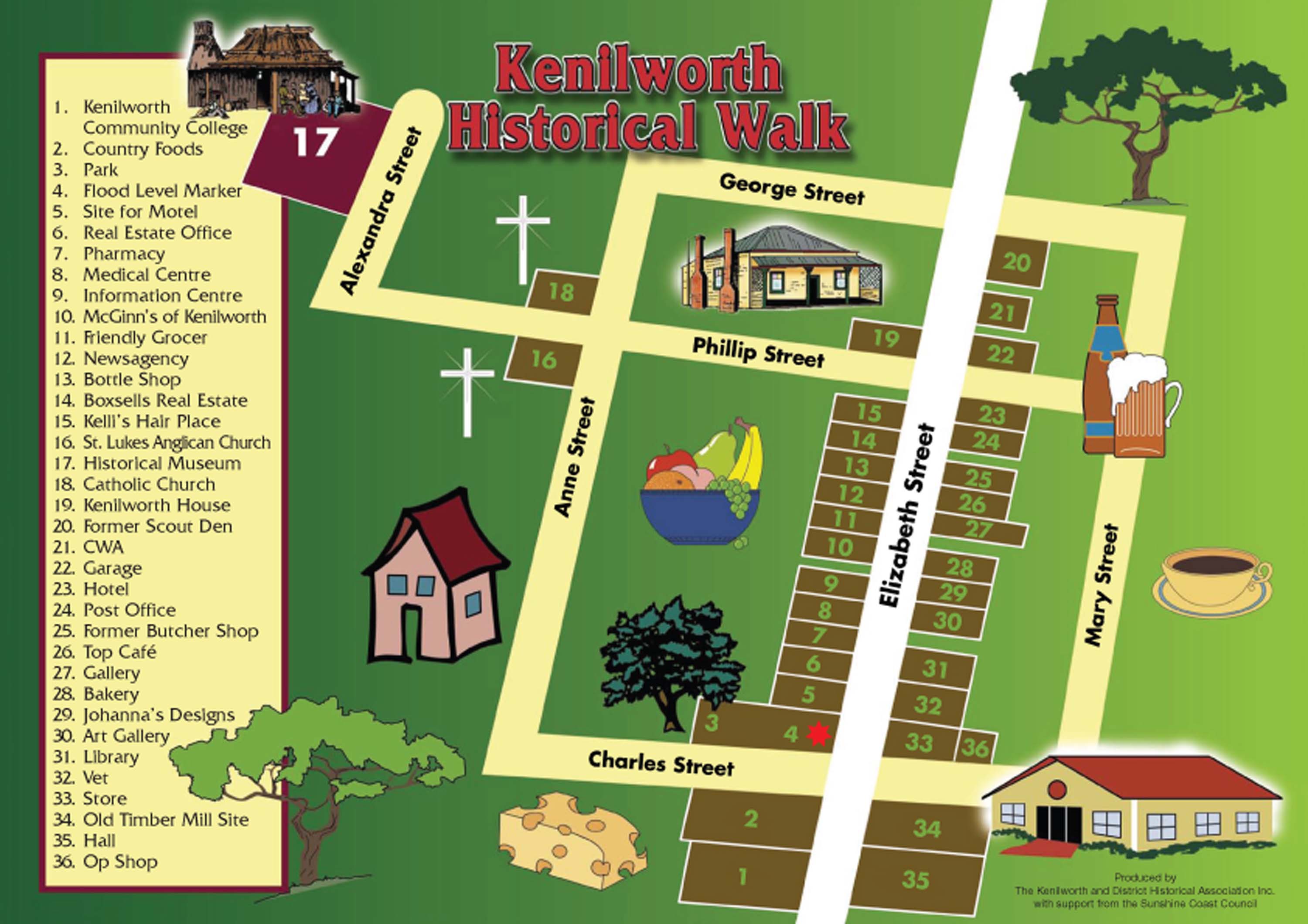 Historic Walk   Kenilworth Historical Map2014 2 